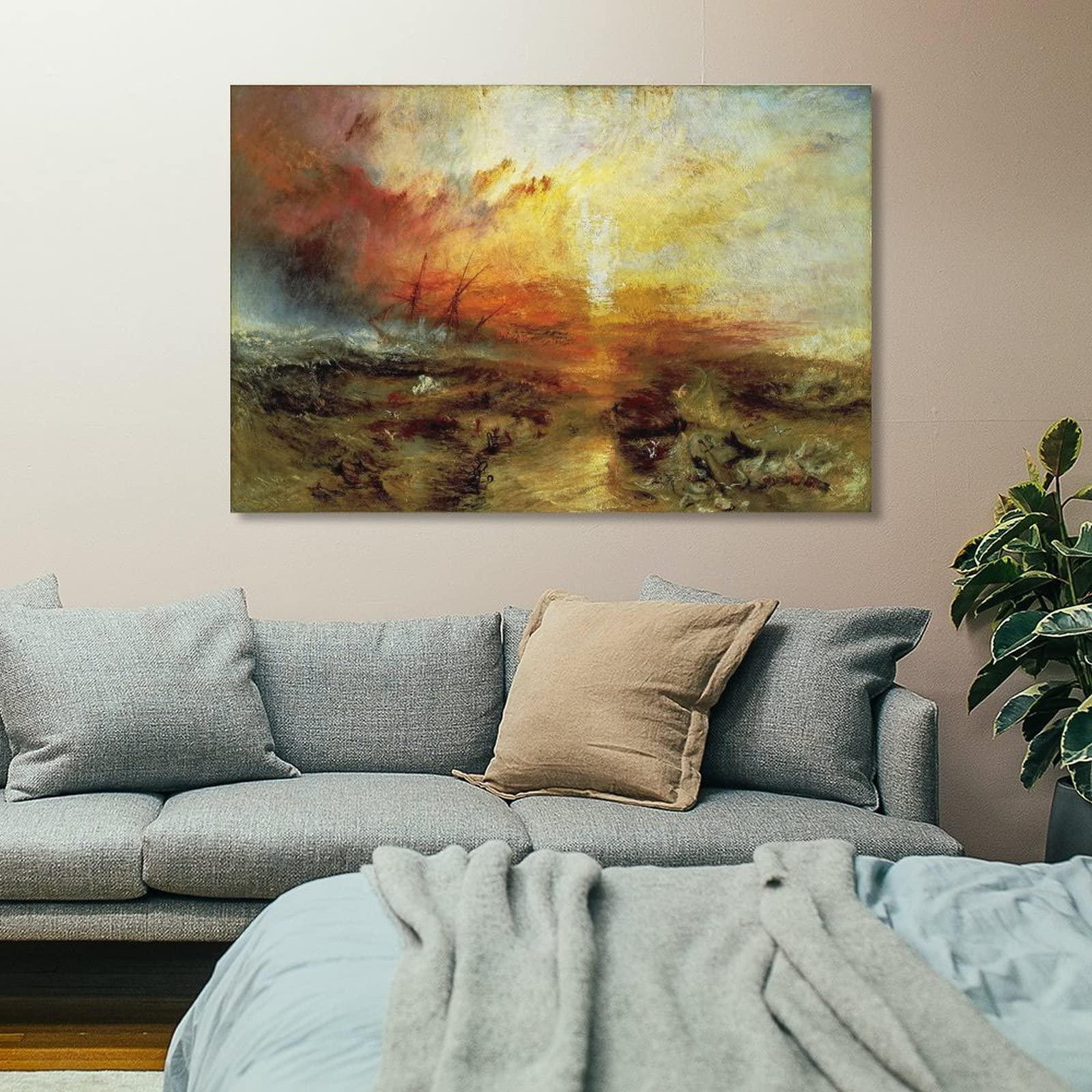 AAOTE AAOTE The Slave Ship, 1840 - by J. M. W. Turner Painting Art Posters Posters Wall Art Painting Canvas Gift Living Room Prints Bedroom Decor Poster Artworks 20x30inch(50x75cm)