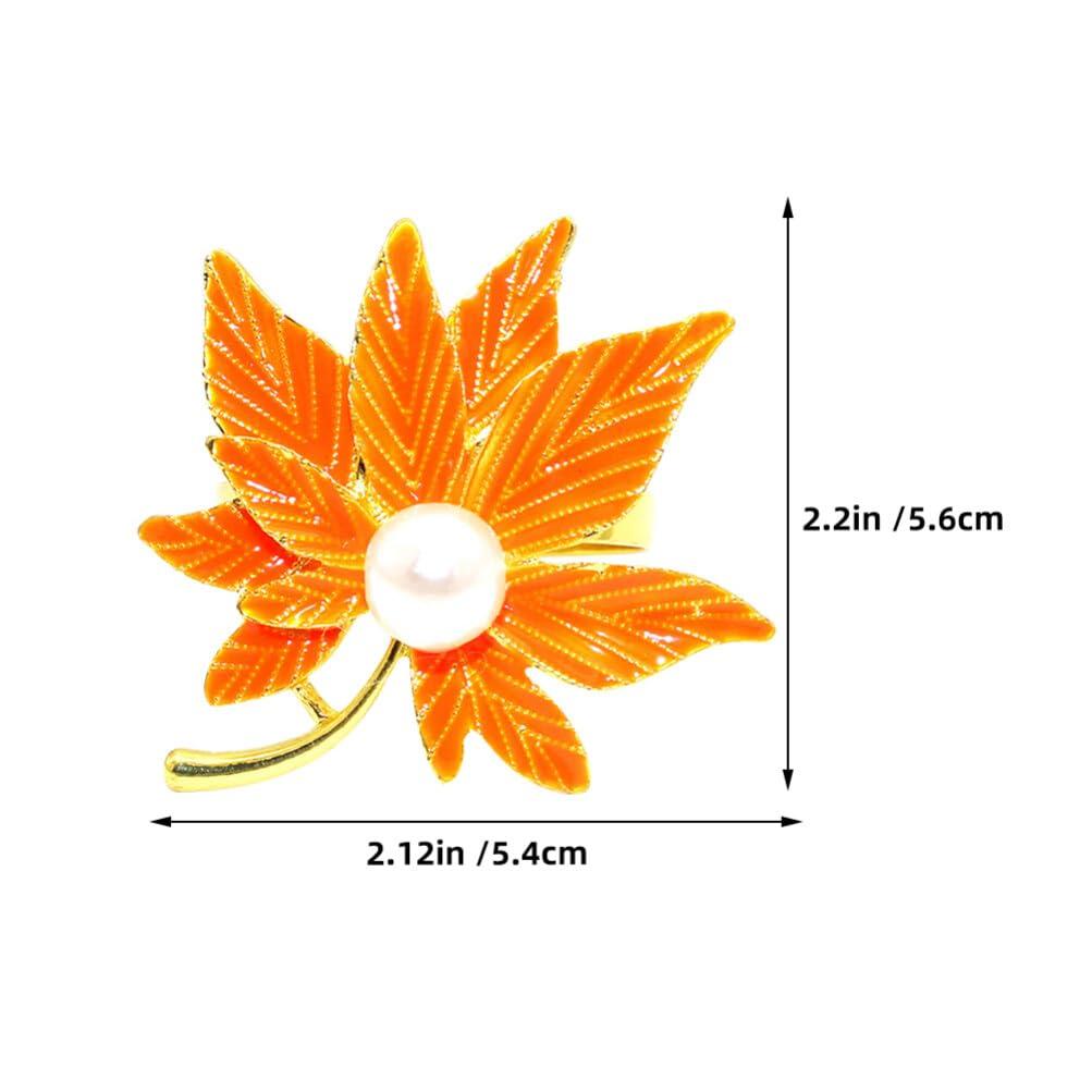 Yardwe Yardwe Fall Napkin Rings Holder, 4pcs Maple Leaf Napkin Ring Christmas Napkin Holder Serviette Buckles for Dining Table Harvest Autumn Farmhouse Thanksgiving Day Party Decor