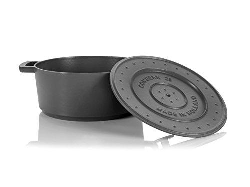 Cuisipro Combekk RAILWAY Recycled Enameled Cast Iron 4.25 Quart Dutch Oven, Concrete, 9.5"