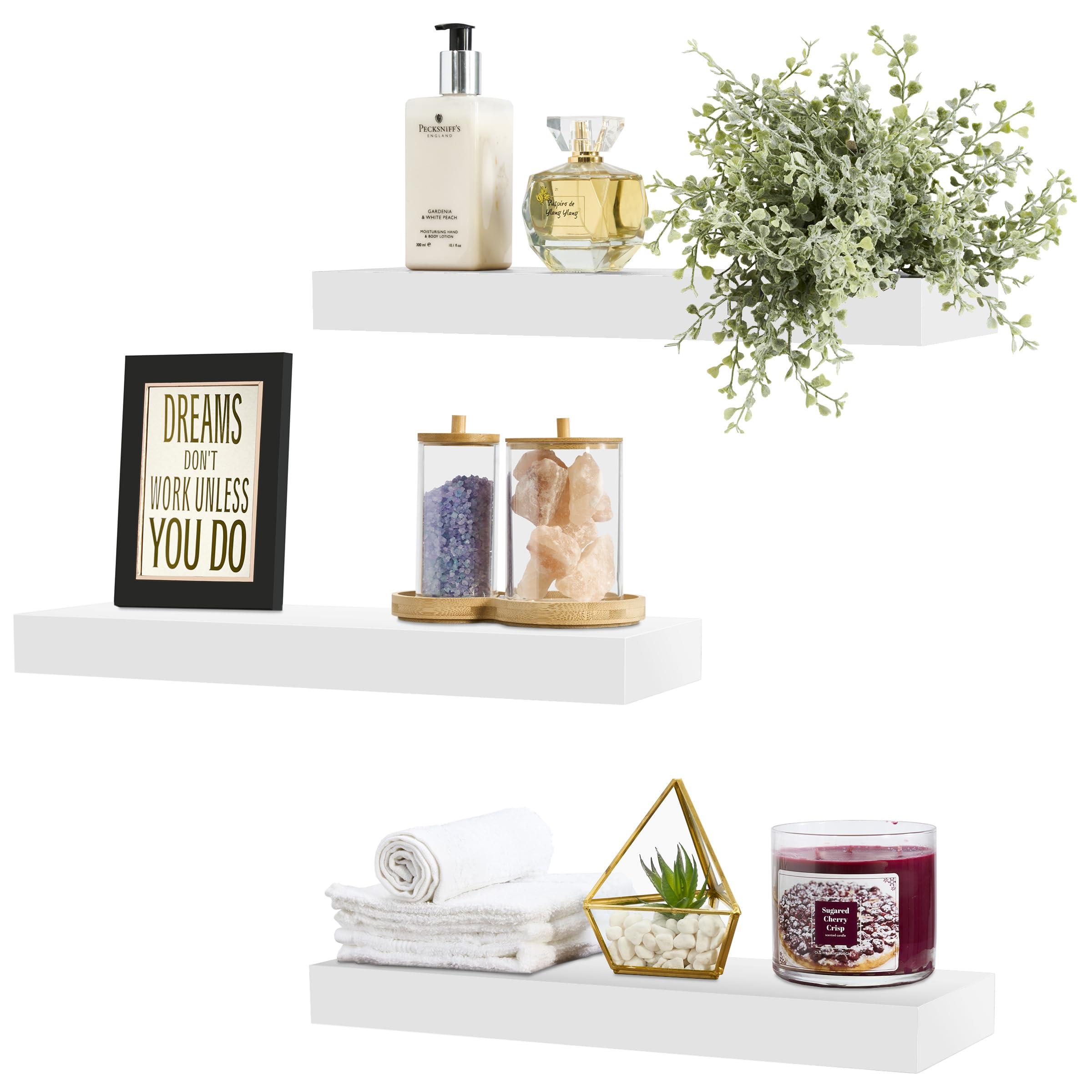 Sorbus Sorbus Wall Mounted Wine Rack and Wall Clock Bundle - Includes 3 Floating Shelves and 1 Wall Clock - Complete Your Wall Decor