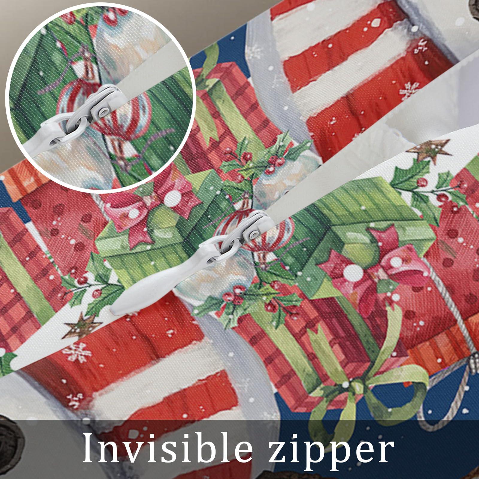 SEVENBABU Christmas Throw Pillow Cover 12x20 Inch Farmhouse Decorative Pillow Covers for Bed Winter Throw Pillowcase Cushion Case for Couch Living Room Christmas Winter Snowman Dark Blue Pillow Covers