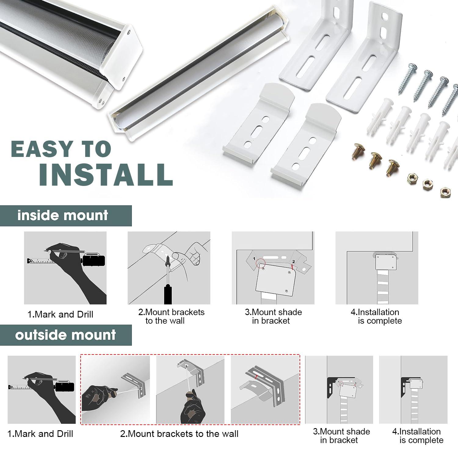 IDEKIO Zebra Blinds for Windows,Custom Size Cordless Zebra Roller Window Blinds, Dual Layer Blackout Roller Shades,Day and Night Blinds for Door,Office,Light Grey,53 3/4" W x [20" H to 98" H Customize]