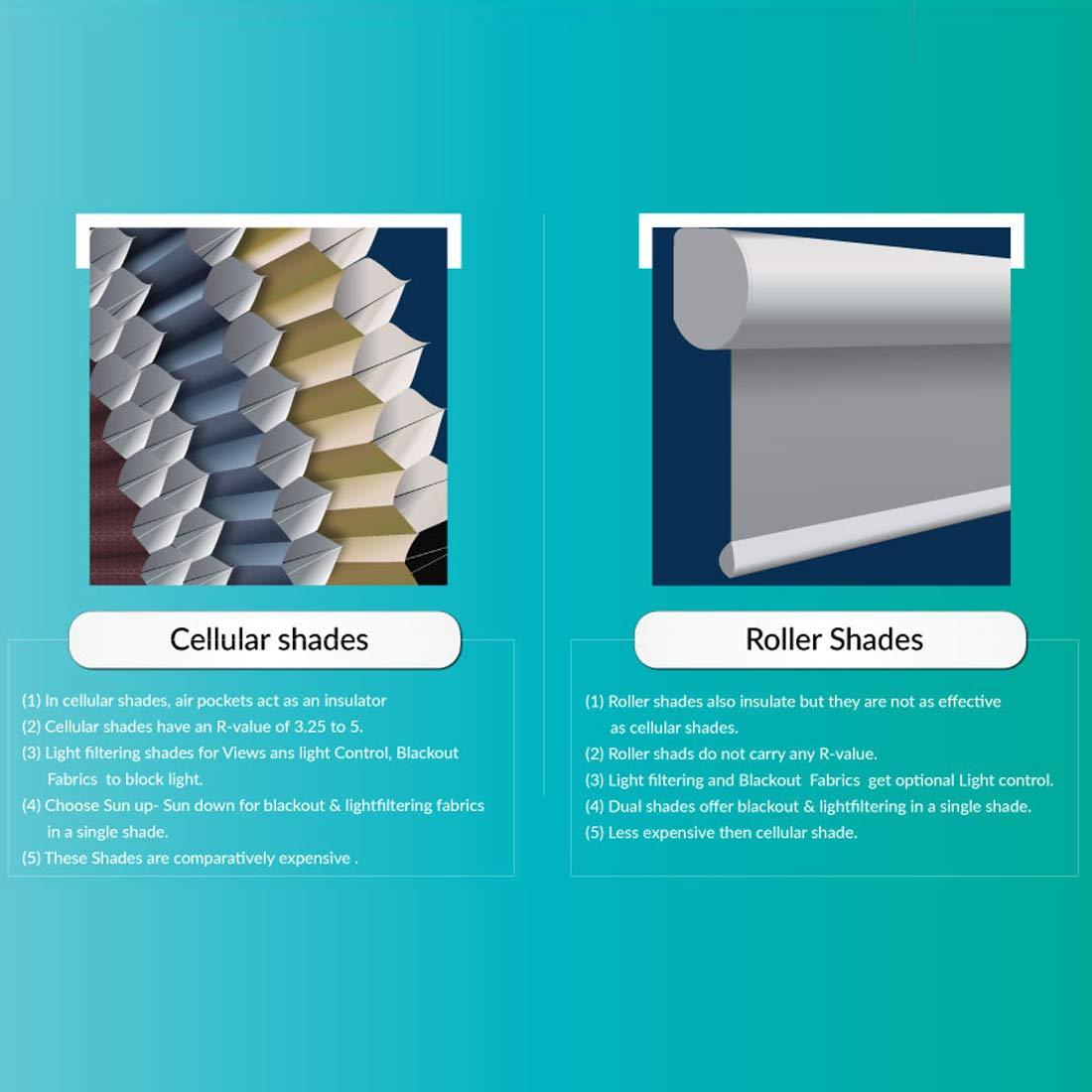 Amingrui Cellular Shades Cordless Honeycomb Blinds Fabric Window Shades, Free-Stop Light Filtering Window Blind [White-Light Filter, Size 71 1/2" W x 56" H] Custom Cut to Size