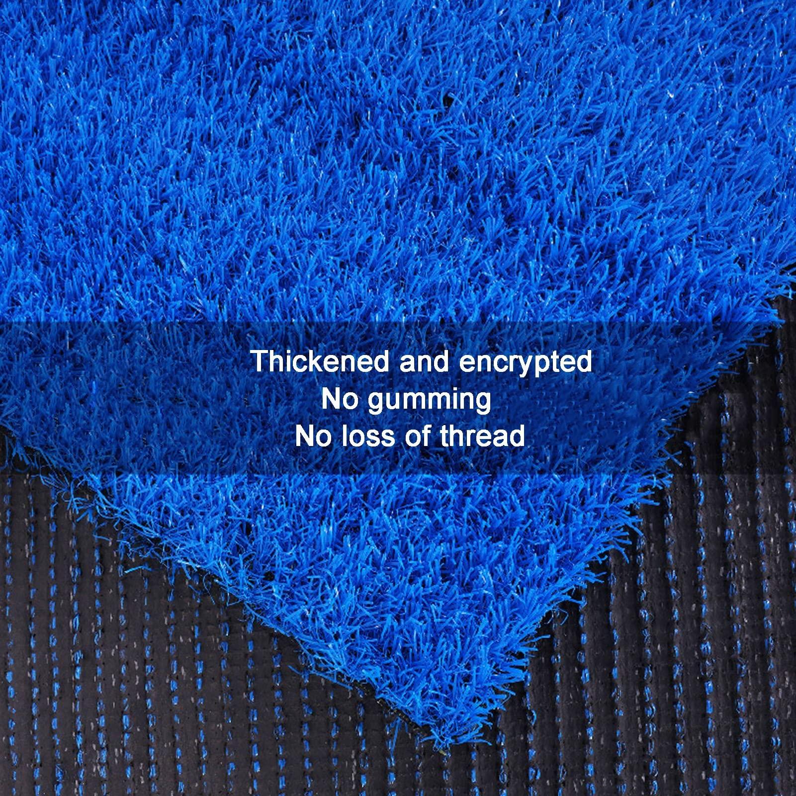 pujindu pujindu Artificial Grass Mat Outdoor Area Runner Rugs Synthetic Artificial Grass Turf Rug, High Density Fake Faux Grass Turf Lawn Rug, Custom Sizes (Color : Blue, Size : 19.6x31.4in)