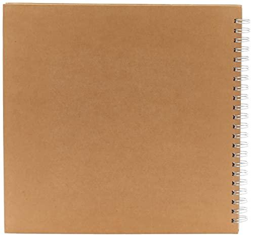 RAYHER HOBBY Rayher Spiral Bound Scrapbook with Plain White Paper Pages, Hardcover Memory Book, Square Album in The Size 30x30cm, 30 Coated Pages, 8168800