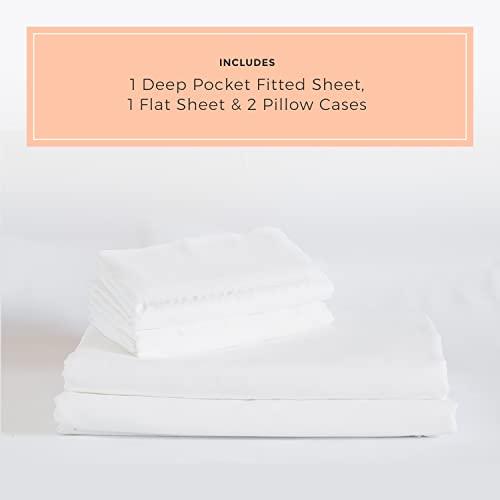 PeachSkinSheets PeachSkinSheets Classic White Sheet Set - 1500tc Level of Softness - Extra Soft Cooling Sheets for Hot Sleepers and Night Sweats - California King Size