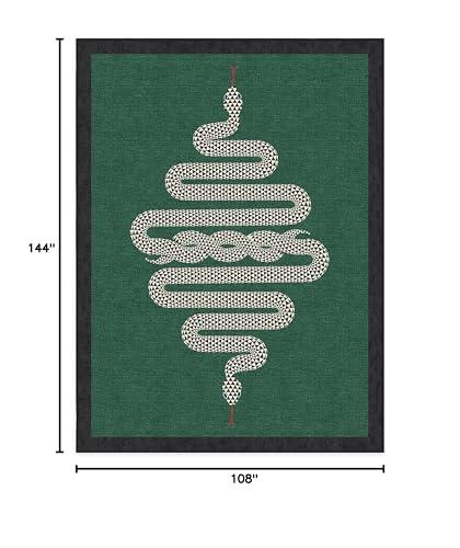 RUGGABLE RUGGABLE x Jonathan Adler Washable 9x12 Large Area Rug, Venom Emerald, Premium Modern Rugs for Living Room, Bedroom, Kitchen, Office, Classroom with Gripper Non Slip Pad