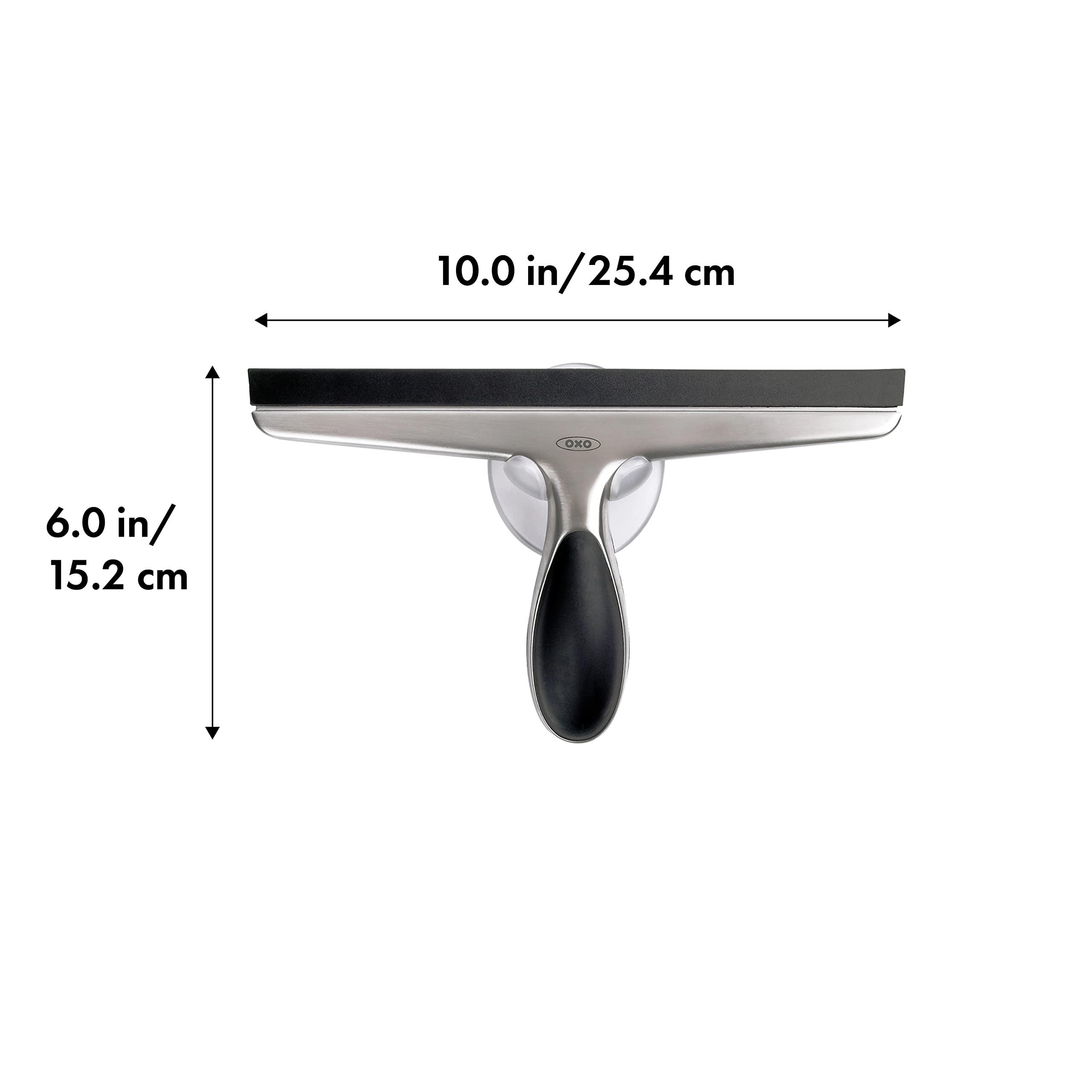 OXO OXO Good Grips 3 Tier Aluminum Shower Caddy and OXO Good Grips Stainless Steel Squeegee