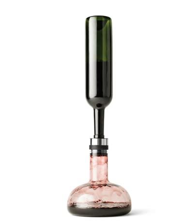 Menu MENU Wine Breather for Red Wine, High-End Quality Glass Decanter, Original Scandinavian Designer Carafe with Built In Functional Aeator, Wine Accessory for Serving and Decanting (Clear-Silver)