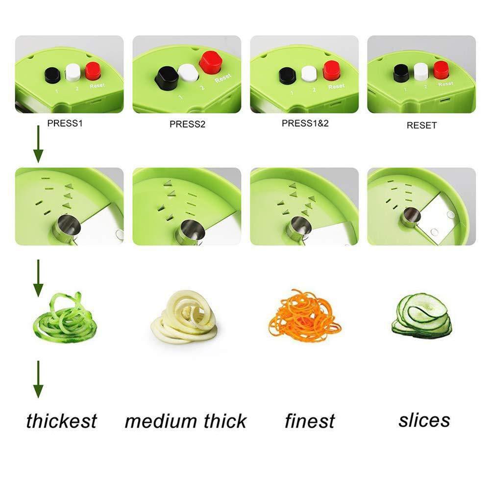 TOPINCN Handheld Spiralizer 3 in 1 Vegetable Slicer, Veggie Spiral Cutter Zucchini Spaghetti Maker Zoodle Maker Adjustable Spiral Slicer for Low Carb Vegan Meals (17/9/9)