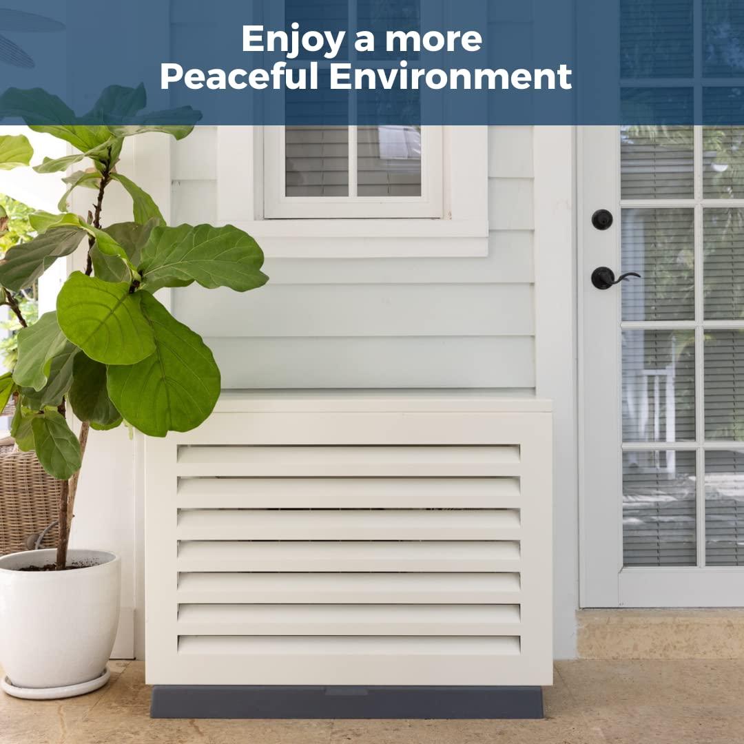airdeko Airdeko's Mini Split AC Cover for Outside Units Sturdy Aluminum, Optimal Performance & Protection of Mini Split System Outdoor Condenser Compatible with Airdeko's Anti-Theft System (White, Small)
