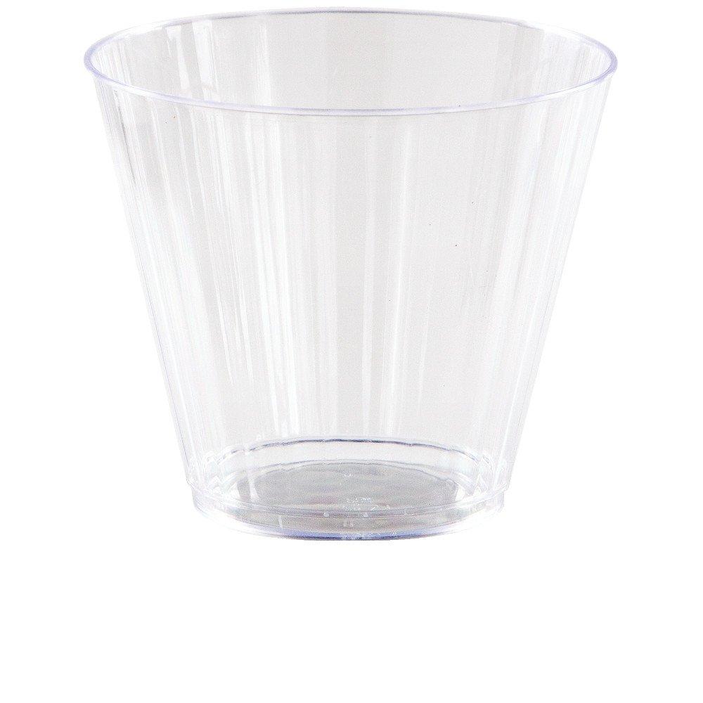 Party Central Club Pack of 96 Clear Reusable Fluted Tumbler Party Drinking Glasses 9oz
