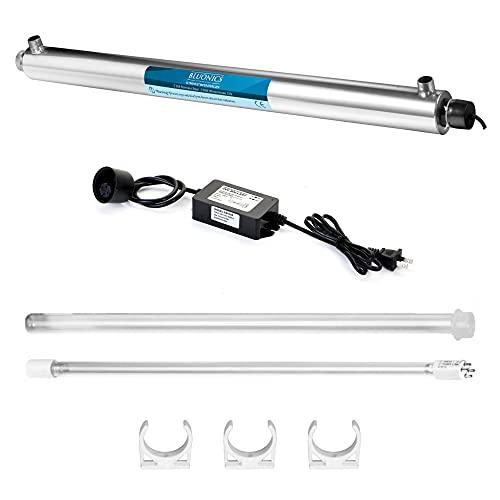BLUONICS Bluonics Powerful Whole House & Well Water System 55W UV Ultraviolet w/Sediment & CTO Carbon with Solid Blue Housing 2.5\"x20\" Ideal for Residential and Commercial Use with City/Municipal or Well Water