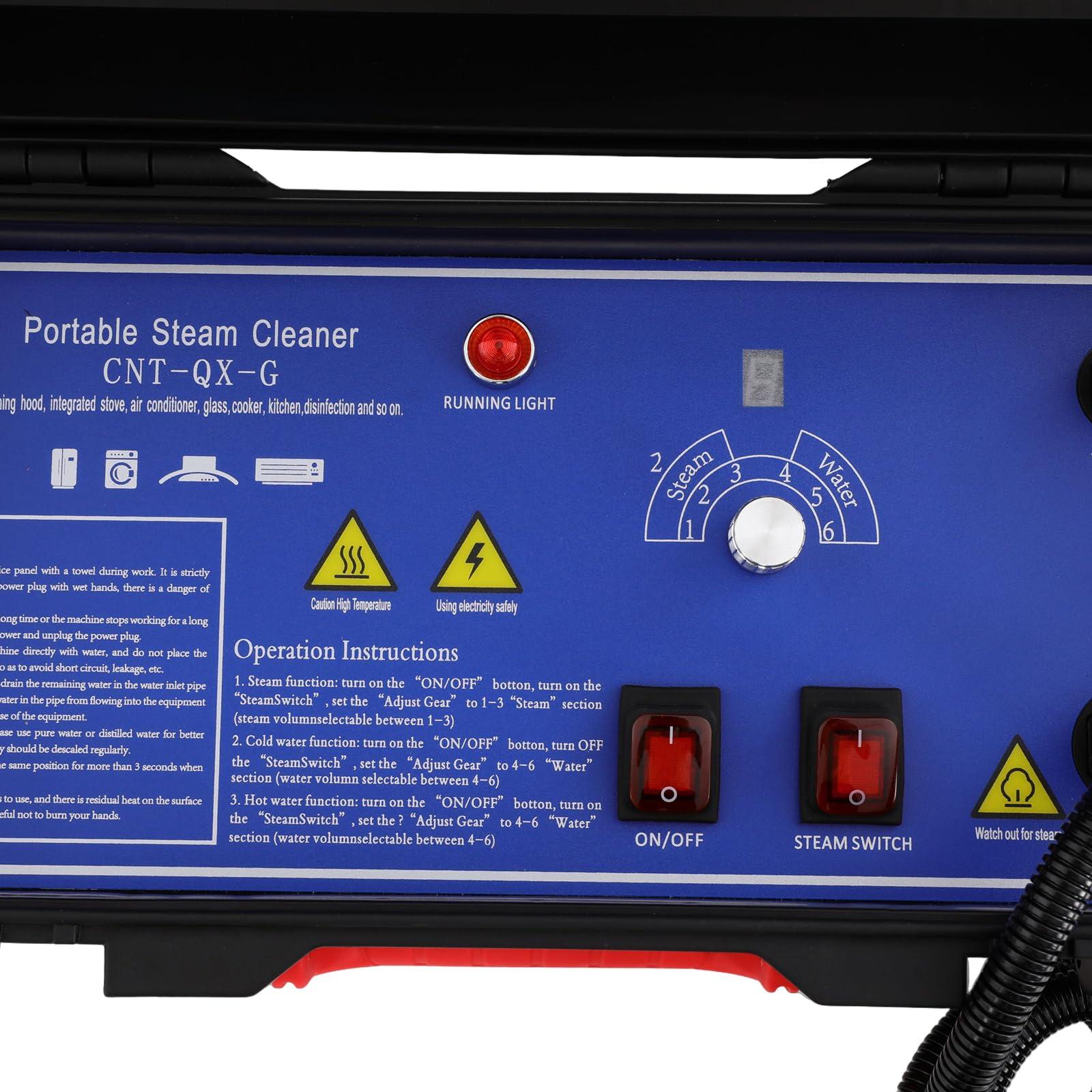 Gdrasuya10 110V Handheld High Pressure Steam Cleaner for Cars, 1700W Portable High Temperature Steam Cleaner 3-5bar High Pressure Steam Cleaning Machine Pressurized Steam Cleaner for Kitchen, Restaurants