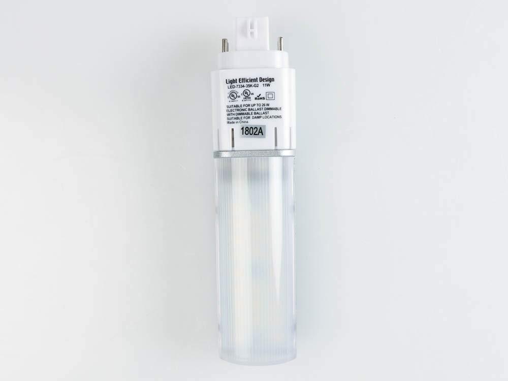 Light Efficient Design Light Efficient Design Horizontal 11W 4 Pin 3500K G24q LED Bulb, Uses Existing Ballast