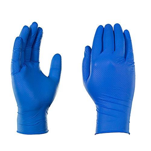GLOVEWORKS GLOVEWORKS HD Royal Blue Nitrile Industrial Disposable Gloves, 6 Mil, Latex-Free, Raised Diamond Texture, Large, Box of 100