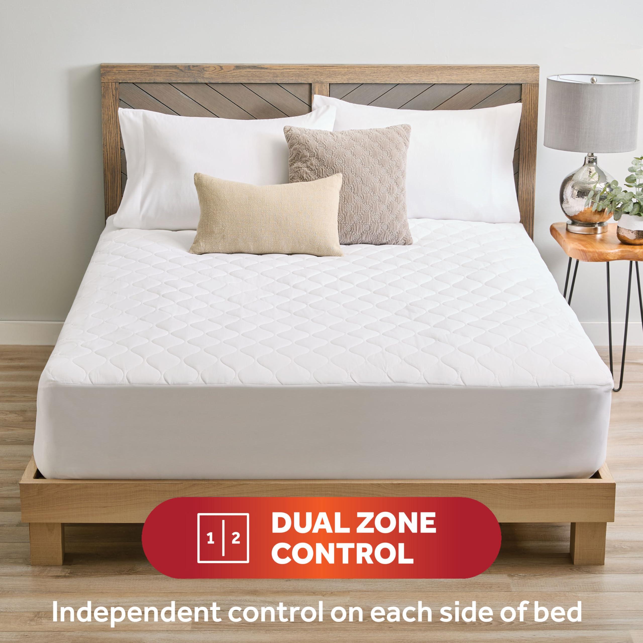 Sunbeam Sunbeam King Size Electric Heated Mattress Pad, 12 Heat Settings, 12hr Auto Shut-Off, Fast Heating, Machine Washable