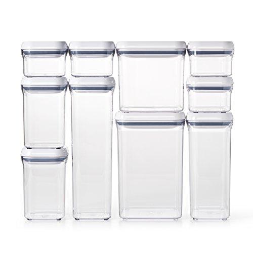 OXO OXO Good Grips 10-Piece Airtight Food Storage POP Container Value Set, Standard Packaging,White,10 Piece