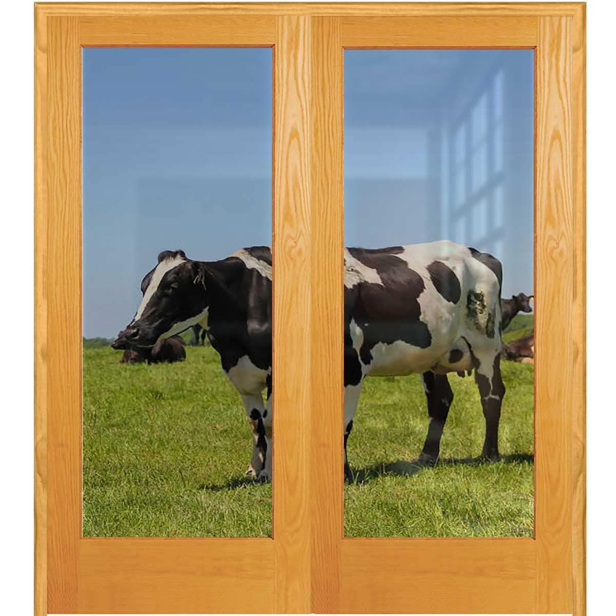 GEBILIUSHI Window Film for Sun Blocking Home Privacy One Way Tinting Film Heat Control Mirror Anti UV for Home and Office Cow Green Grass Blue Green 23.6Wx59L-inch x2 Pcs