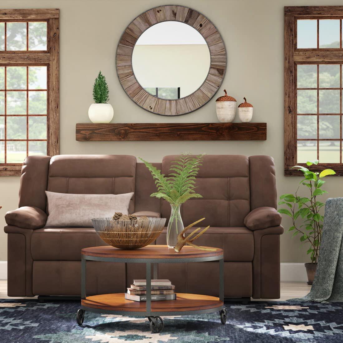 JOLLYMER JOLLYMER Floating Wood Mantel Shelf,Rustic Fireplace Mantel Decor,Farmhouse Shelf (60\" W x 6\" D x 6\" H)