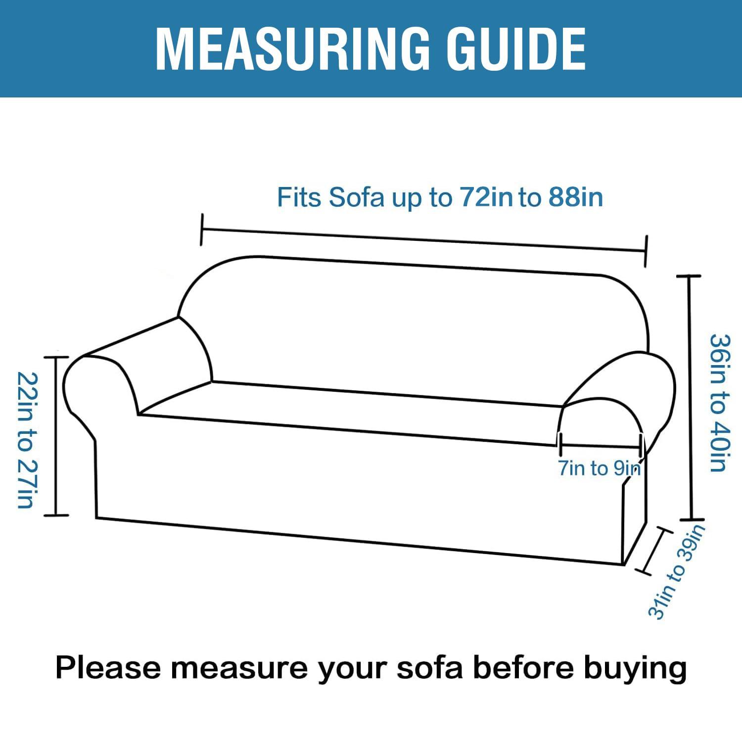 H.VERSAILTEX H.VERSAILTEX High Stretch Sofa Slipcover 1-Piece Couch Cover Non Slip Sofa Cover with Elastic Bottom Thick Soft Sofa Covers Washable Polyester Spandex Jacquard Fabric Stripe Design(Sofa, Dove)