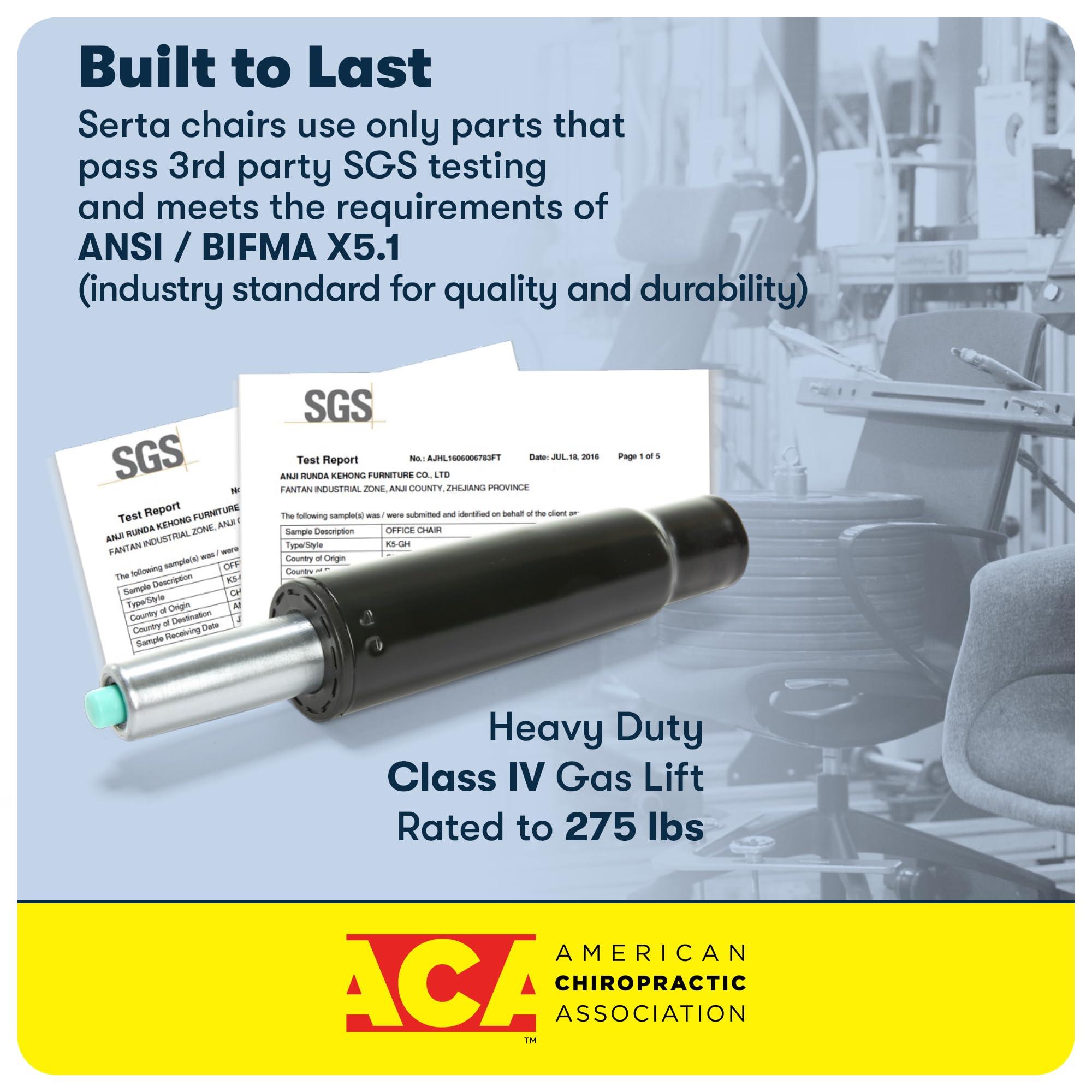 Serta Serta Ergonomic Executive Office Chair Motion Technology Adjustable Mid Back Design with Lumbar Support, Ivory Bonded Leather