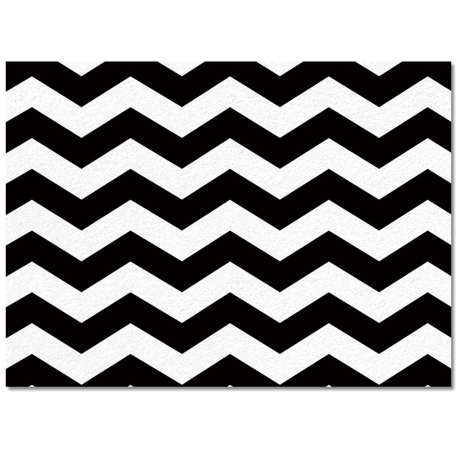 VIFIBA Black and White Chevron Zig Zag Wave Stripe Printed Area Rugs, Modern and Simple Indoor Non-Slip Rectangle Carpet for Entryway Living Room Classroom Office Kitchen 6x8ft