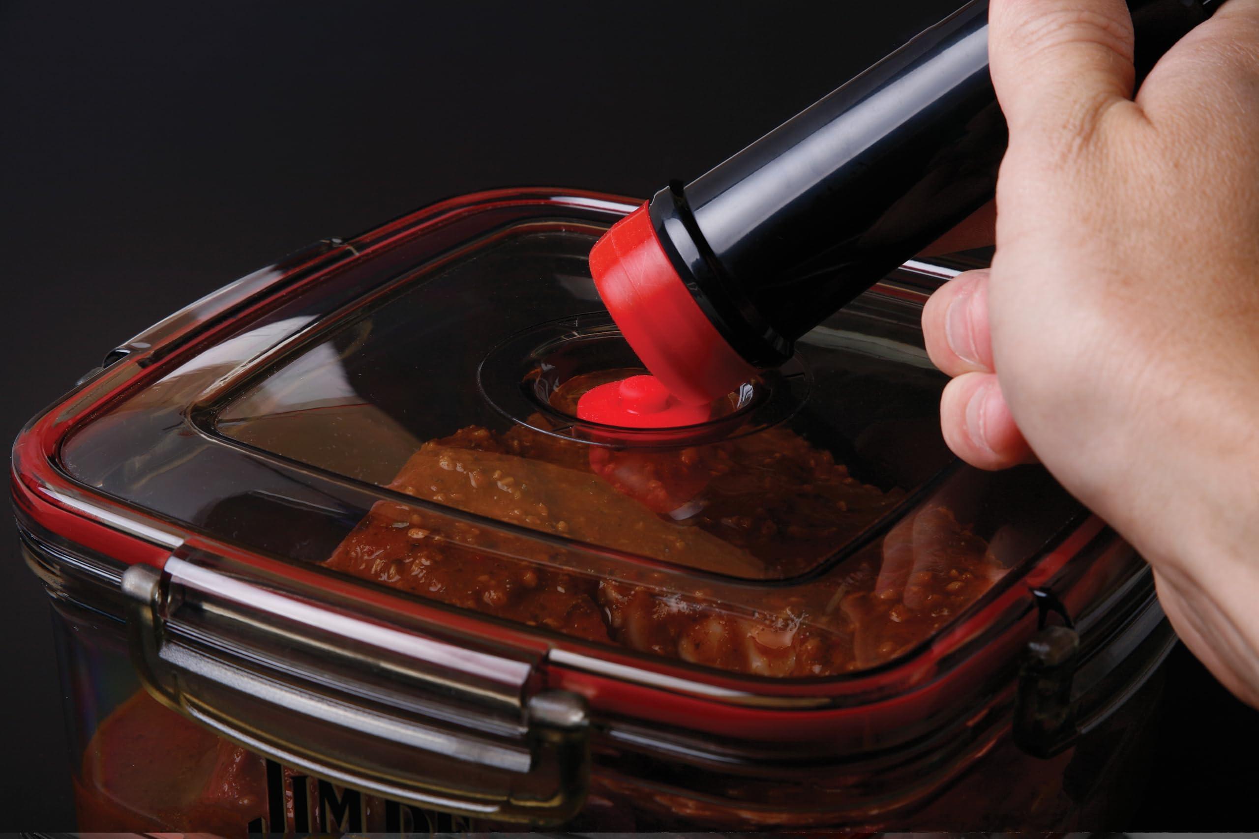 Jim Beam Jim Beam Vacuum Seal Marinade Box, Air Sealed Pump, Removes air from the Marinade Box, Speedy Marination Process, Barbecue and Grilling Marinator, Perfect Marination of Beef, Chicken and Fish