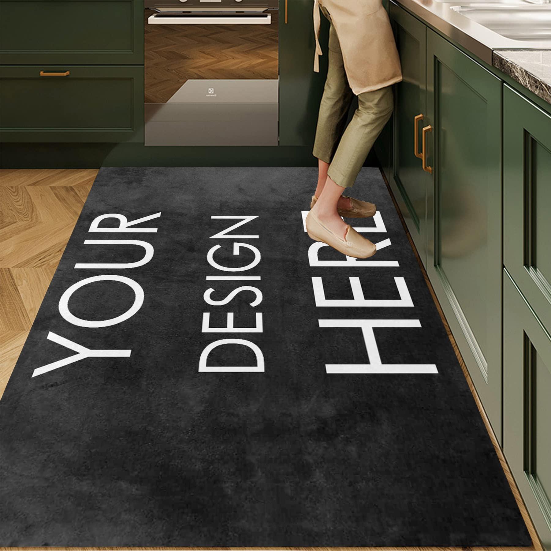 Oueoty Custom Personalized Rugs 5x8ft,Add Your Photo Text Logo Non-Slip Washable Carpet Rug for Home Decoration Bedroom Kitchen Living Room