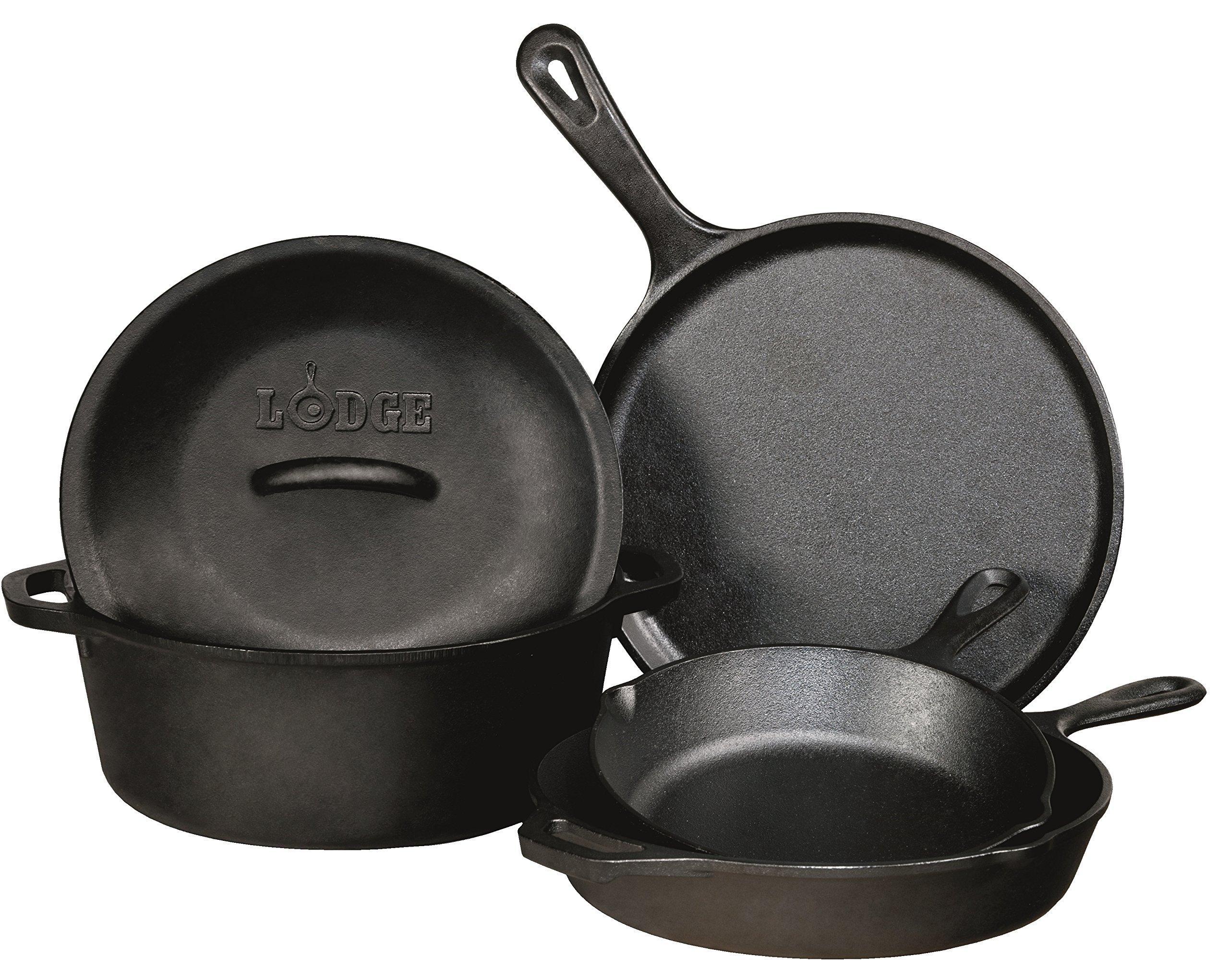 Lodge Lodge 2 Quart Pre-Seasoned Cast Iron Dutch Oven with Lid - Dual Handles - Use in the Oven, on the Stove, on the Grill or over the Campfire - Black