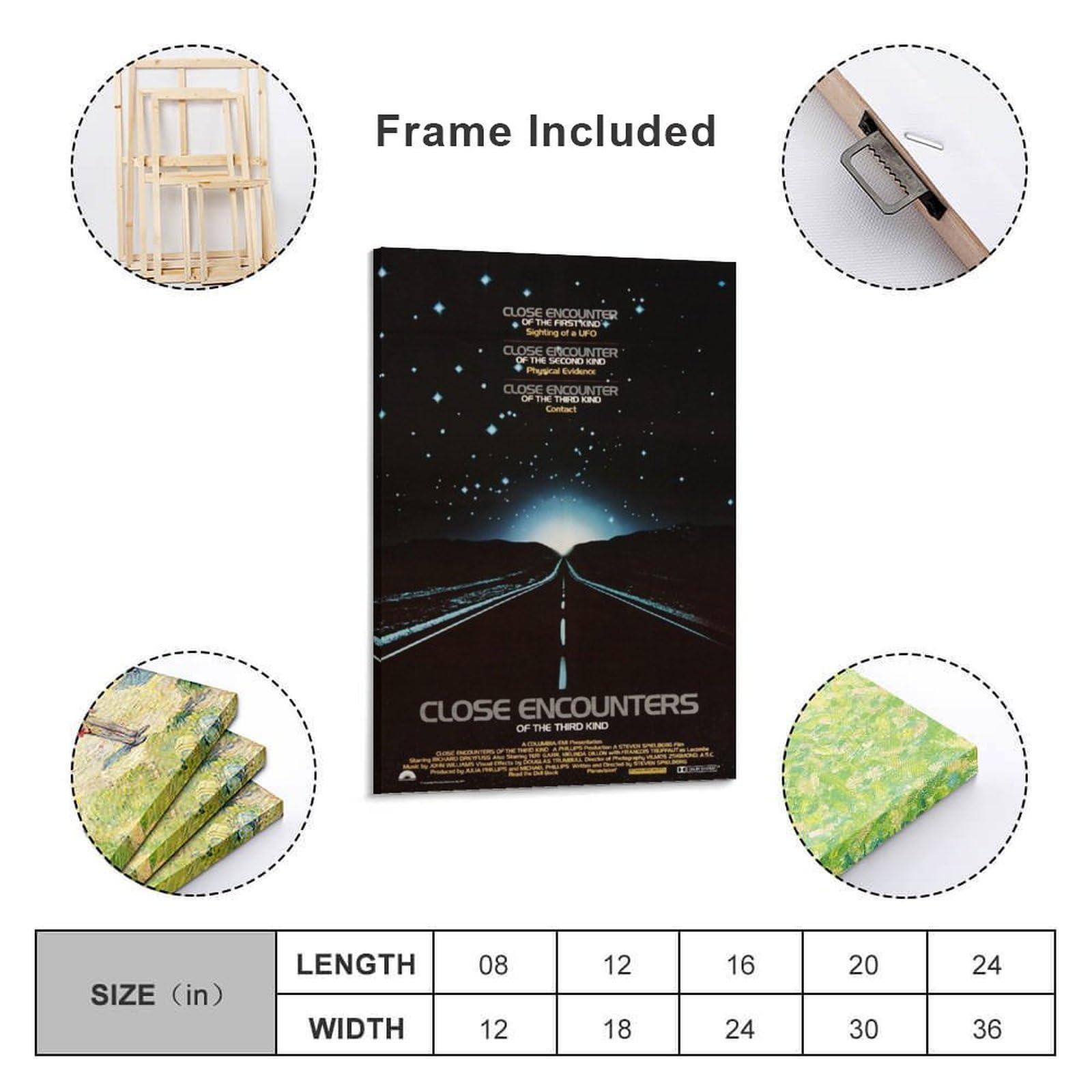 generic generic Retro Poster Close Encounters Of The Third Kind of Movie Poster 1 Poster Decorative Painting Canvas Wall Art Living Room Posters Bedroom Painting 16x24inch(40x60cm), Frame-style