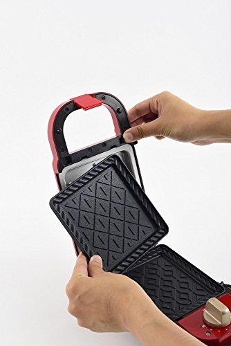 BRUNO BRUNO Hot Sand Maker Japan Domestic genuine productsShips from JAPAN (single+Waffle Plate set of 2, Red)
