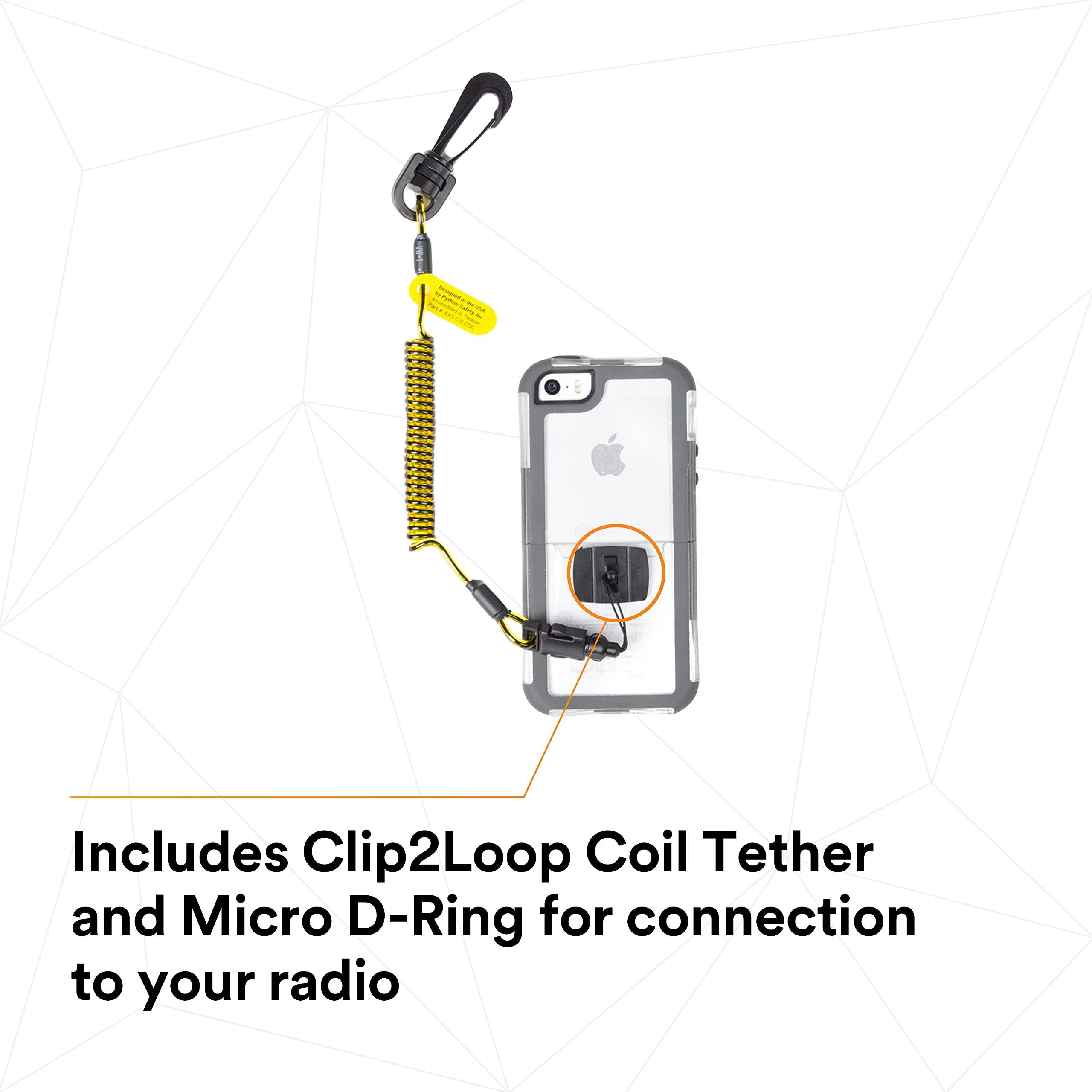 Capital Safety Capital Safety 3M DBI-SALA Fall Protection For Tools,1500089,Adj Radio Holster Combo w/Clip2Loop Coil and Micro D-Ring, Size To Any Portable Radio/Small Device,Mount To Harness/Belt, 5.25 inches x 2.25\", Black