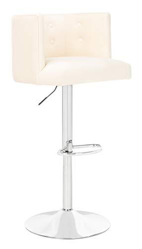 Safavieh Safavieh Couture Zayna Glam Cream Velvet 26.8\"-35\" Adjustable Bar Stool Barstool,