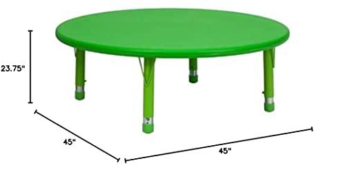 Flash Furniture Flash Furniture 45'' Round Green Plastic Height Adjustable Activity Table