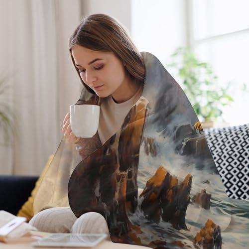 hRcstcS Bald Eagle Blanket Soft Fleece Throw Blanket Lightweight Plush Blanket Couch Throw Warm Blankets for Women Men 30\"*40\"76 * 100cm