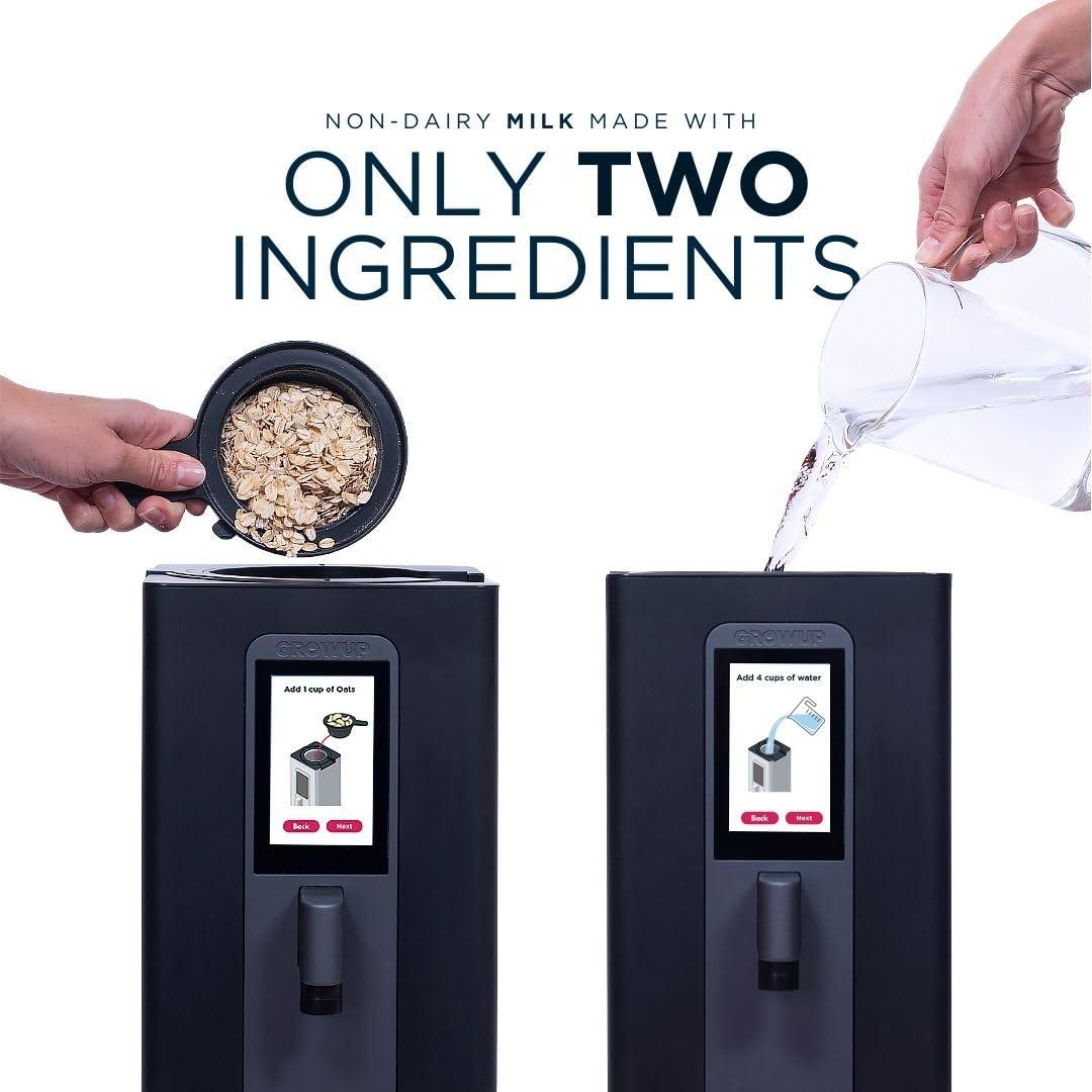GROWUP GROWUP Nut Milk Maker, 9 Plant-Based Milk Options, Automated filtration process, Makes up to 28oz, Touch screen display with Easy 3 Steps (Matte Grey)