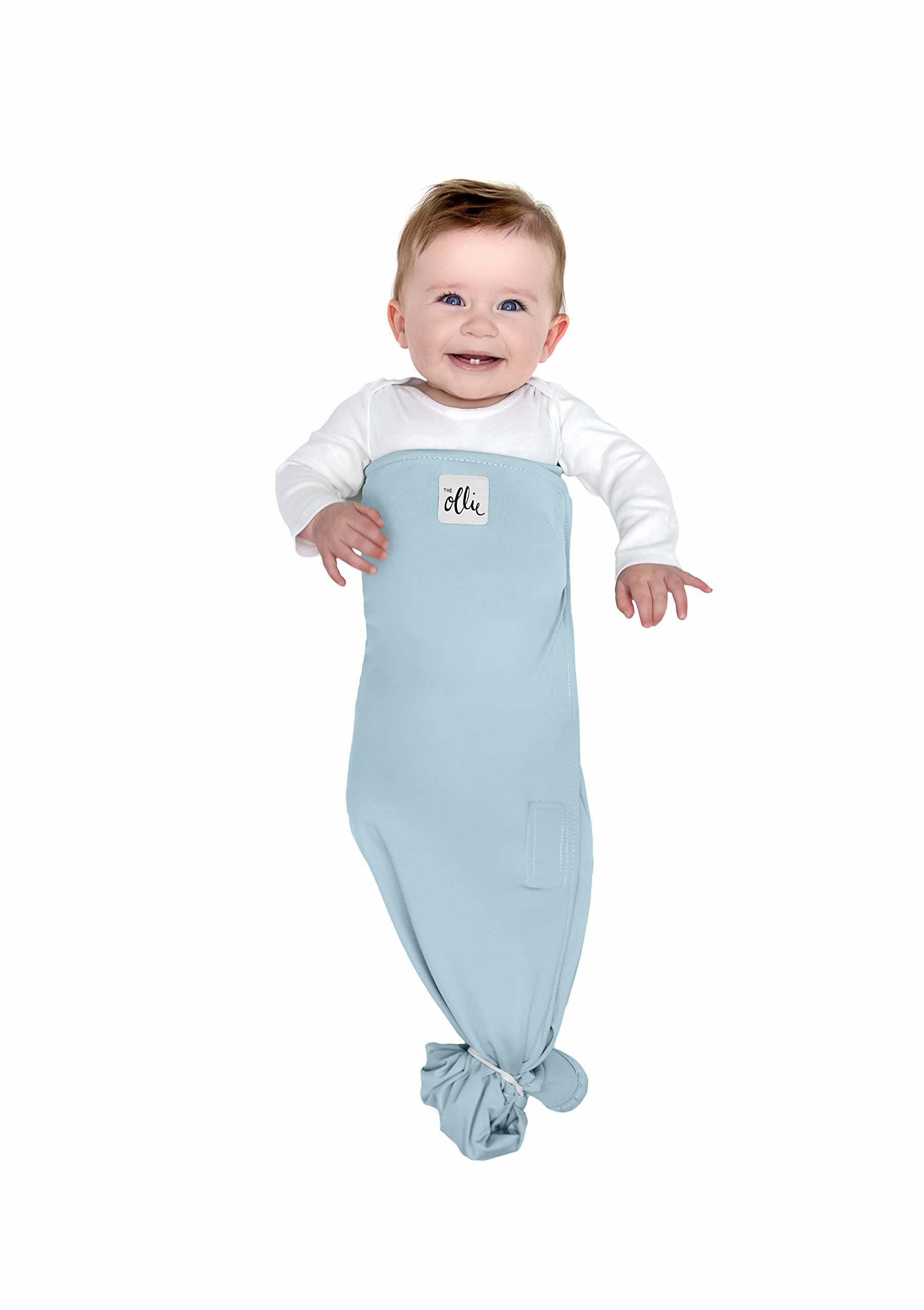 The Ollie World The Ollie Swaddle - Helps to Reduce The Moro (Startle) Reflex - Made from a Custom Designed Moisture-Wicking Material (Sky)