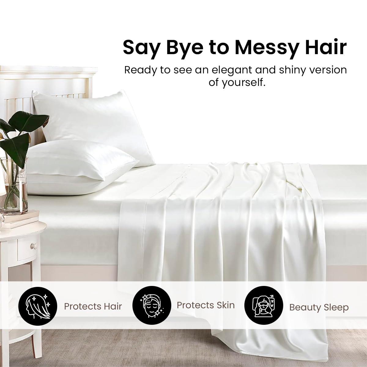 Rico Bedding Full XL Silk Sheet Set 7 Piece Silk Satin Sheets Set- Silk Satin Duvet Set - Hotel Luxury Bed Sheets - Deep Pockets - Breathable Cooling - Wrinkle Free - Comfy-Turquoise Blue Bed Sheets