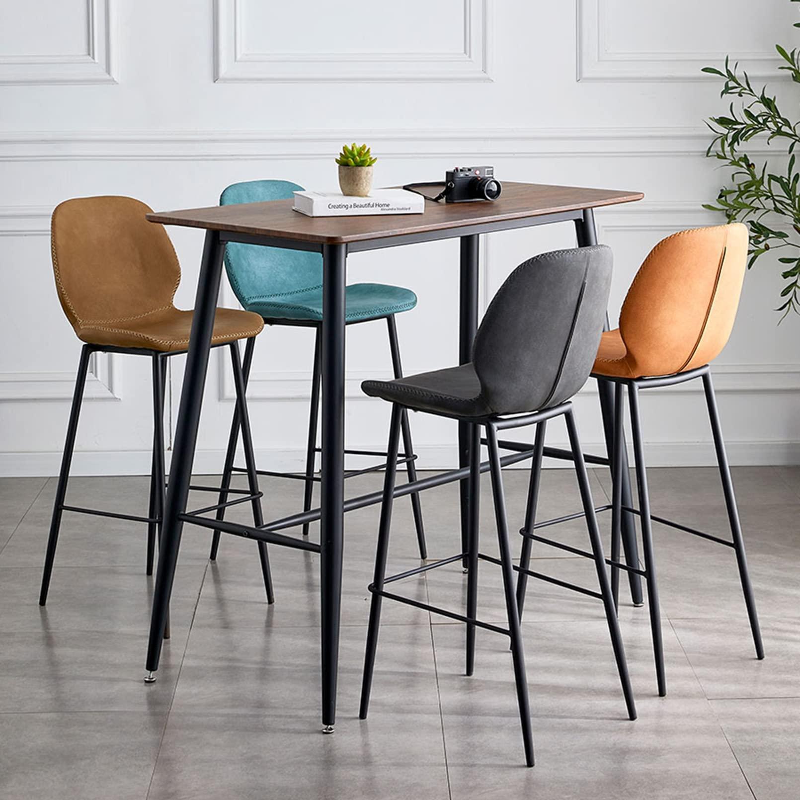 TBWFRD Bar Stool Counter Stool, Bar Chair with Backrest and Footrest, Fixed Height Barstool Tall Bar Height Chair PU Leather High Stool for Kitchen Island, Support 300 LBS