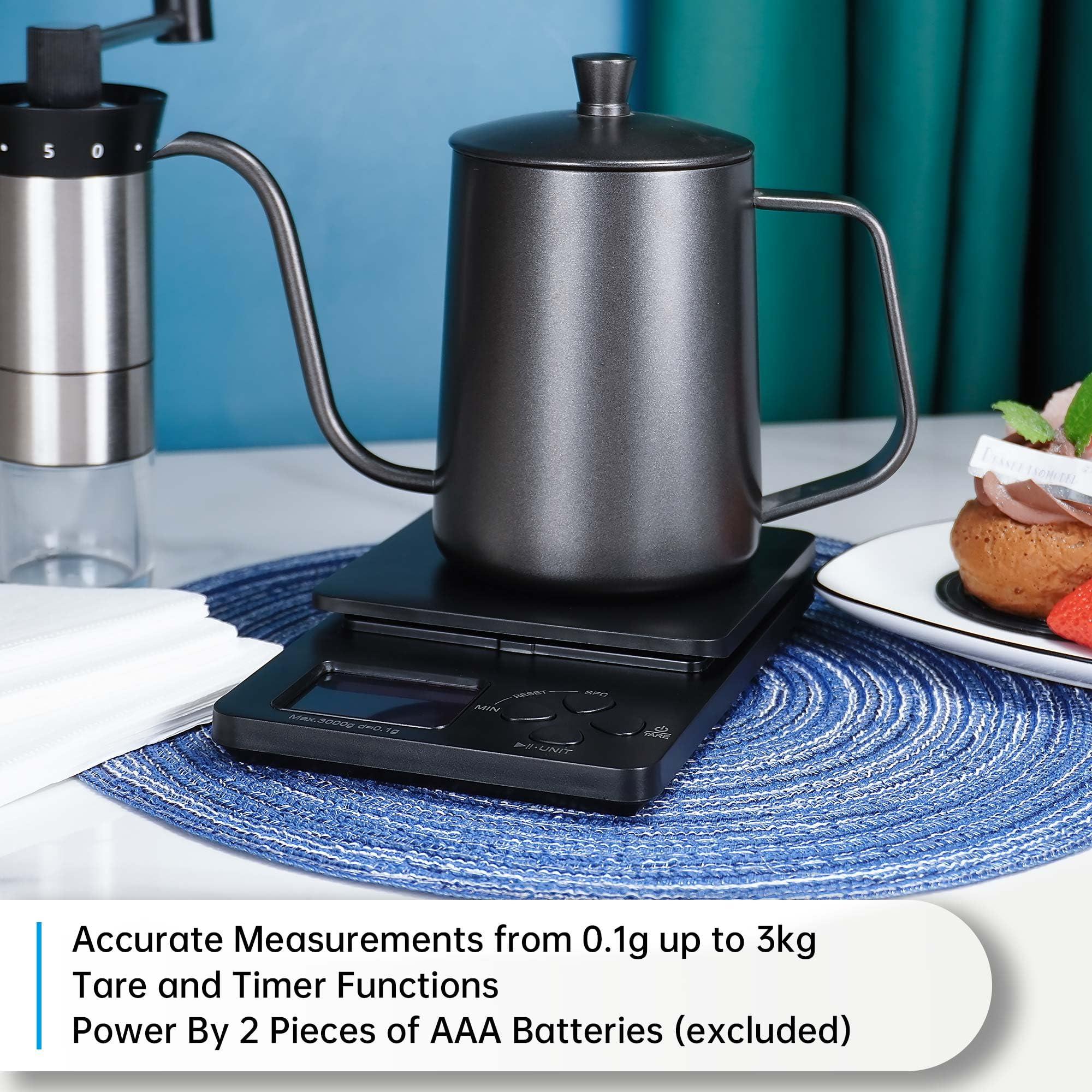 SuperCook SuperCook Hand Drip Pour Over Coffee Set, All in One Includes Gooseneck Kettle, V60 Glass Dripper, Paper Filter, Coffee Cups, Manual Grinder, Coffee Scale, Ideal for Anniversary Birthday Gift