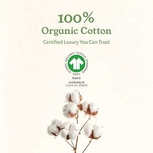 California Design Den California Design Den 100% Organic Cotton King Size Sheet Set, Percale Sheets, Deep Pocket King Sheets, GOTS Certified Luxury Sheets, King Size Cotton Bed Sheets, Blue Hydrangea Sheets