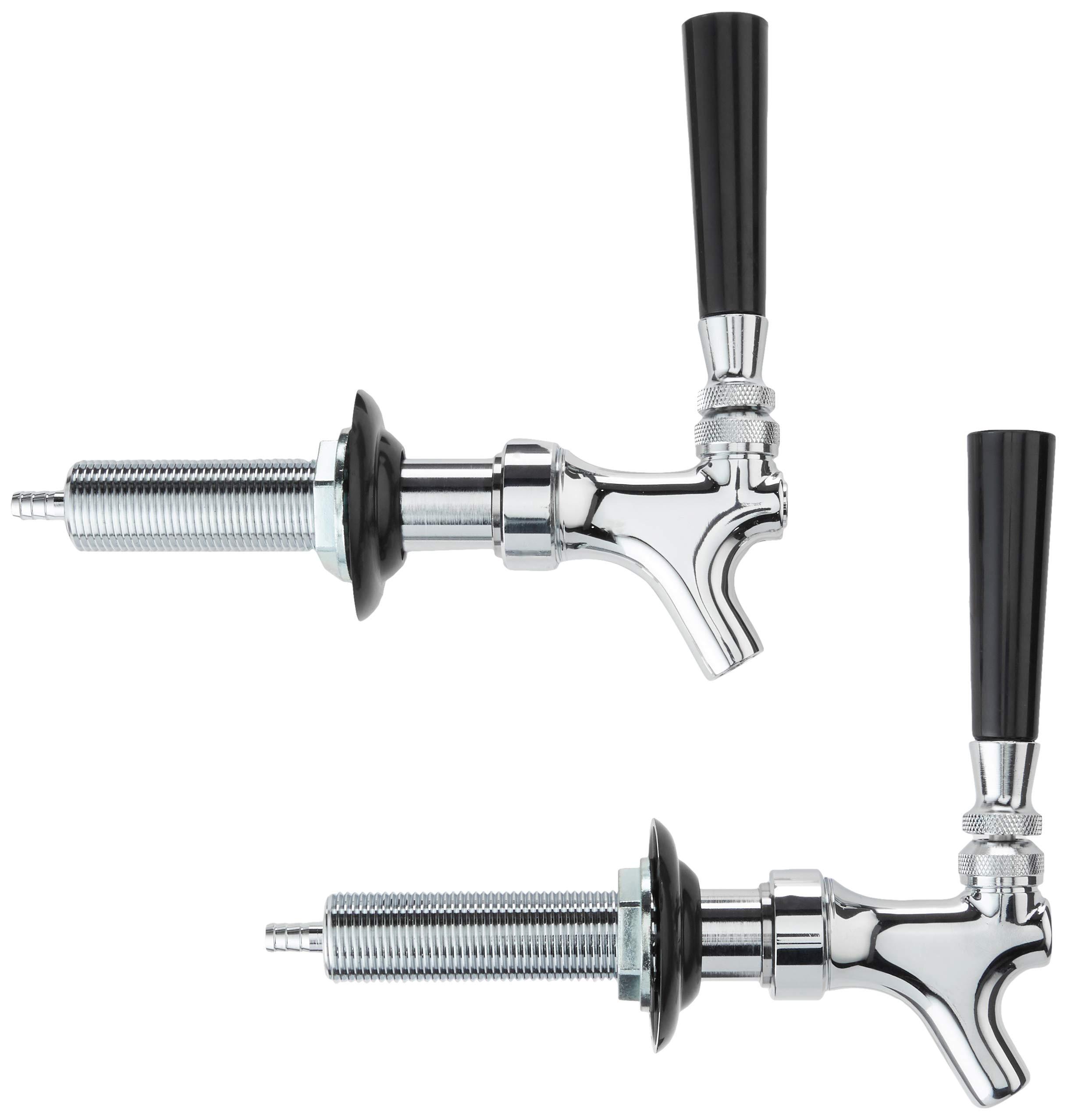 Bev Rite Bev Rite Beer Faucet and 4-Inch Shank Kit with Black Handle (2 Pack), Chrome