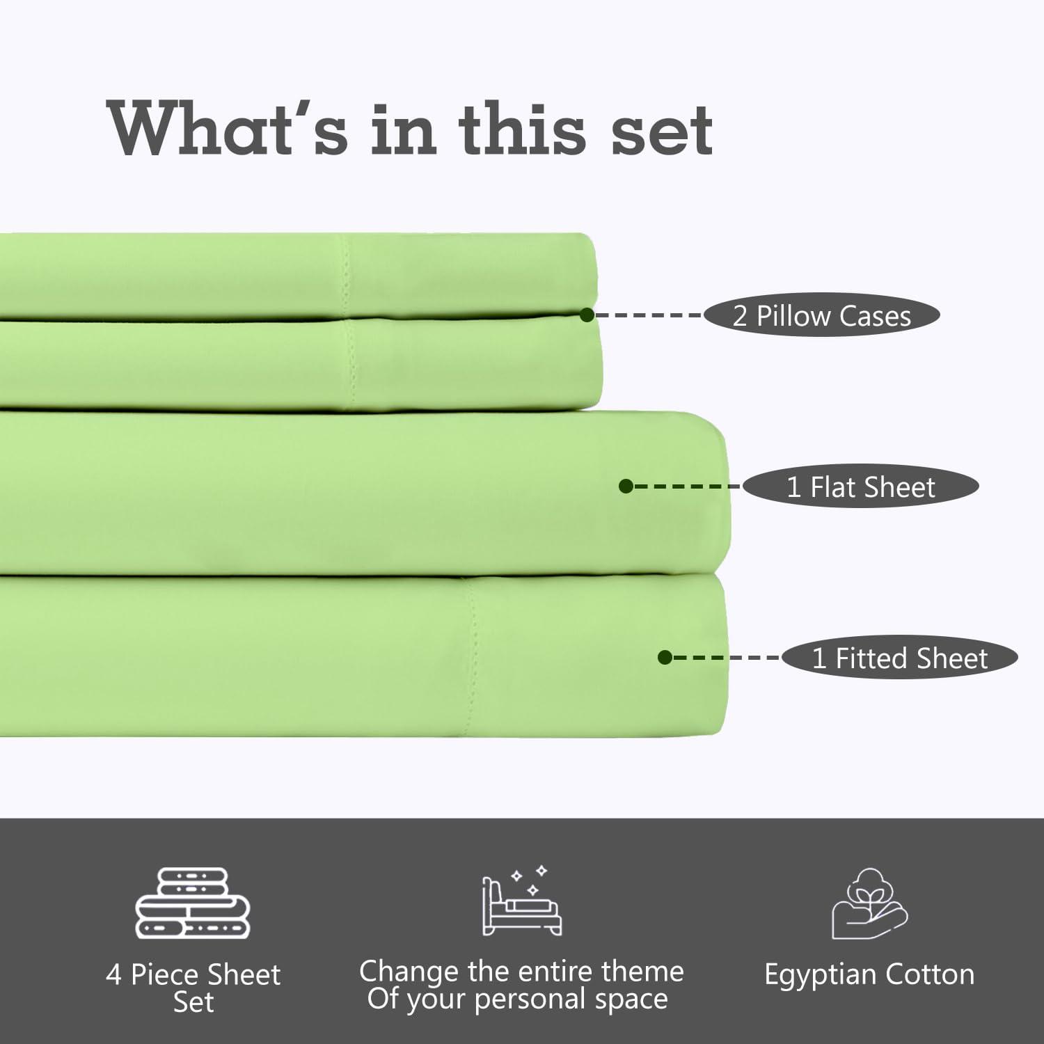 EGYLIN EGYLIN Split Head Sheets for Adjustable Bed 800 Thread Count Sheets Set - Sateen Weave Cool Breathable & Soft Cal. King/39 Top Split Sage Solid 16 Inch Deep Pocket Bed Sheet