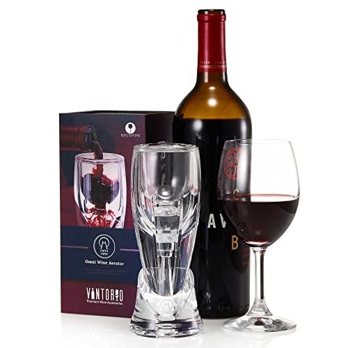 Vintorio Vintorio Wine Aerator OMNI Set - Premium Decanter for Red Wine Lovers with Gift Box, Velvet Bag, and Mini Stand - Durable, Crystal Clear Acrylic