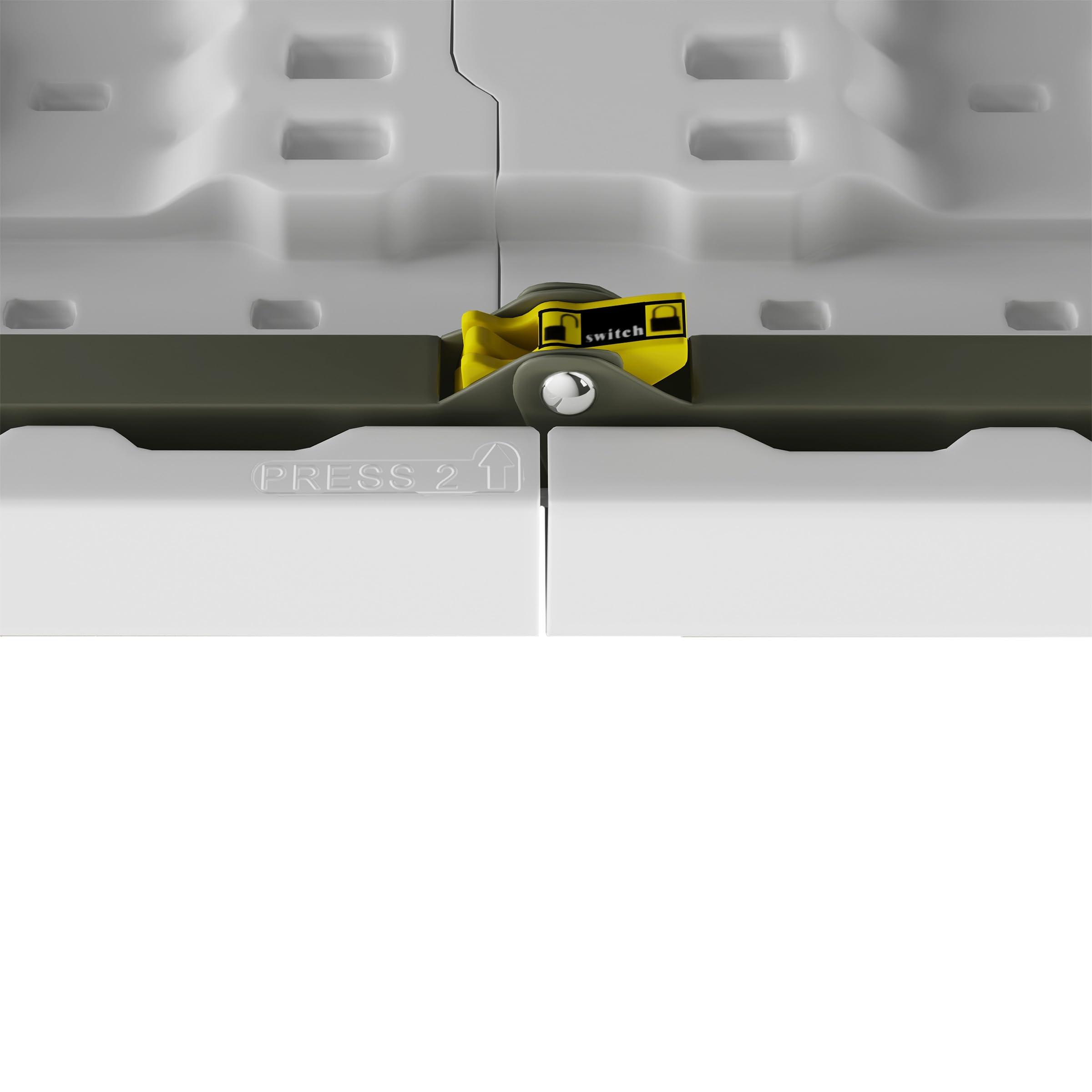 Everyday Home Adjustable Folding Table - Portable 4-Foot Plastic Utility Tabletop with 2 Height Settings - Indoor and Outdoor Seating by Lavish Home (White)