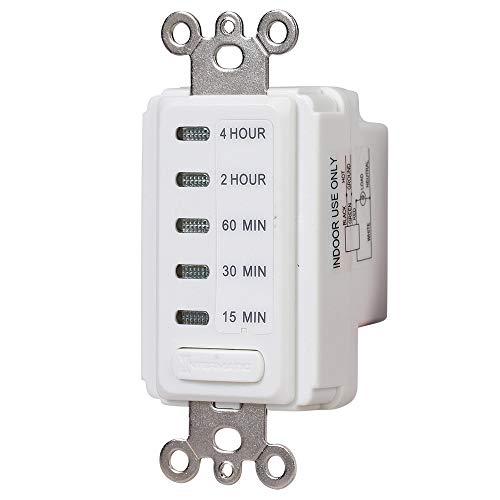 Intermatic Intermatic EI215W 15/30/60 Minute, 2/4 Hour SPST 1800-Watt in-Wall Countdown Timer, White