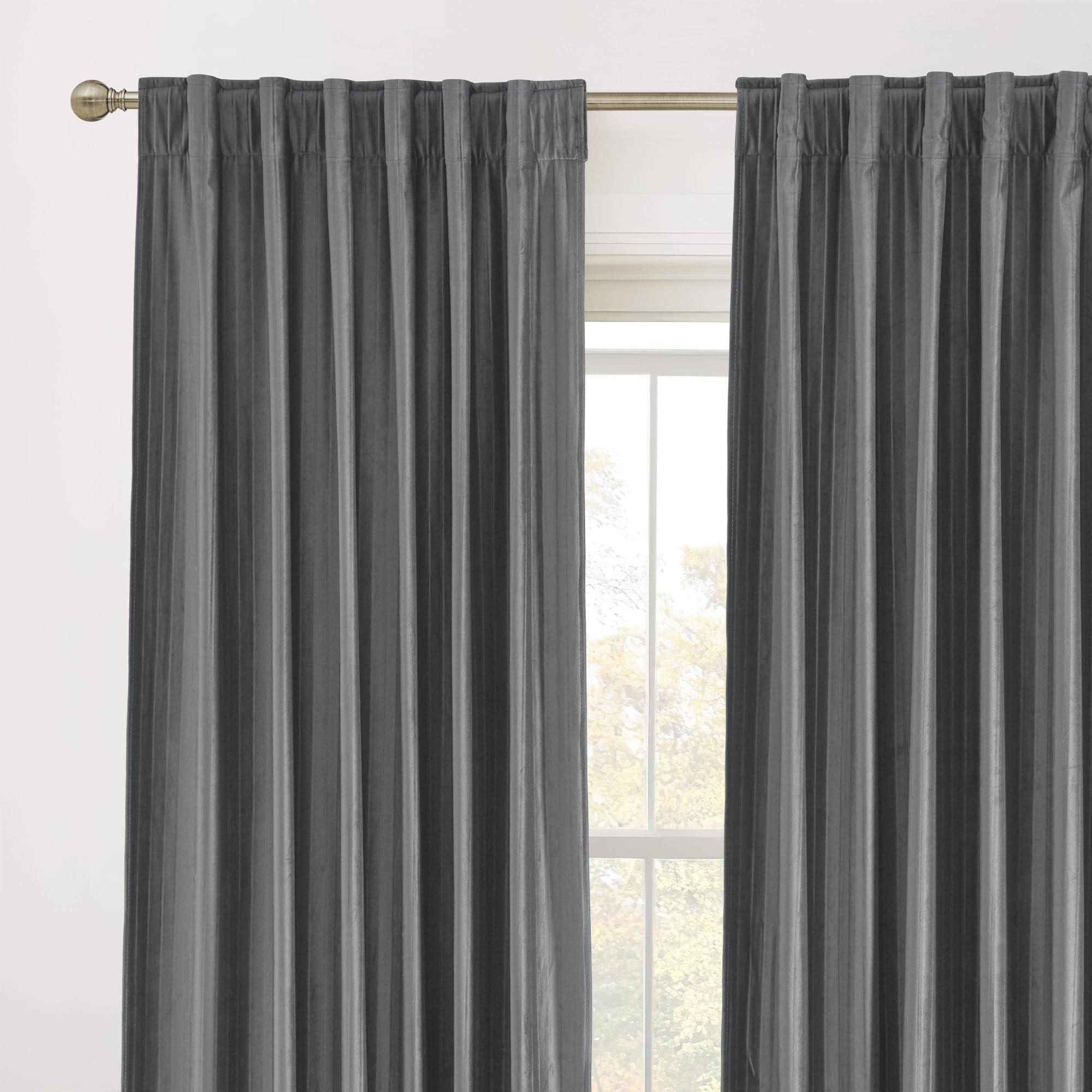 RYB HOME RYB HOME Striped Velvet Curtains 96 inches Long, Back Tab Room Darkening Noise Reducing Window Treatment for Living Room Bedroom Privacy Protect for Stuido, Camel Beige, W52 x L96 inch, 2 Panels