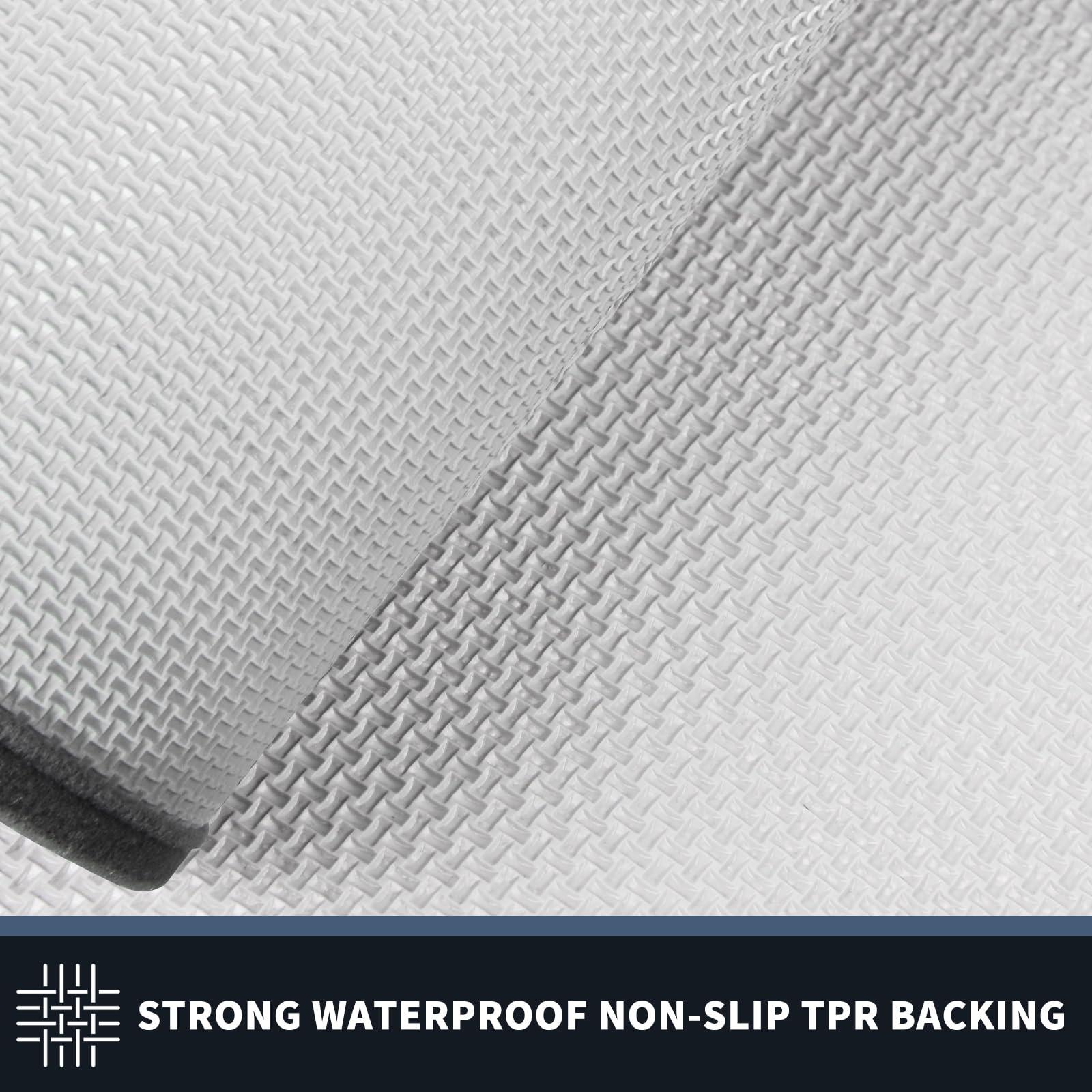 PURRUGS PURRUGS Dirt Trapper Door Mat 32" x 48", Non-Slip/Skid Machine Washable Entryway Rug, Shoes Scraper, Area Rug, Super Absorbent Welcome Mat for Muddy Wet Shoes and Paws, Light Grey & Dark Grey