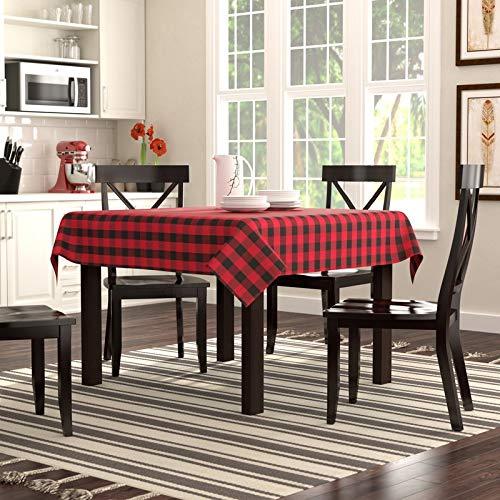 Fennco Styles Fennco Styles Buffalo Plaid Collection Classic Checked Cotton Blend Tablecloth - Red 70 x70 Tablecloth for Banquets, Christmas, Special Events and Home Décor